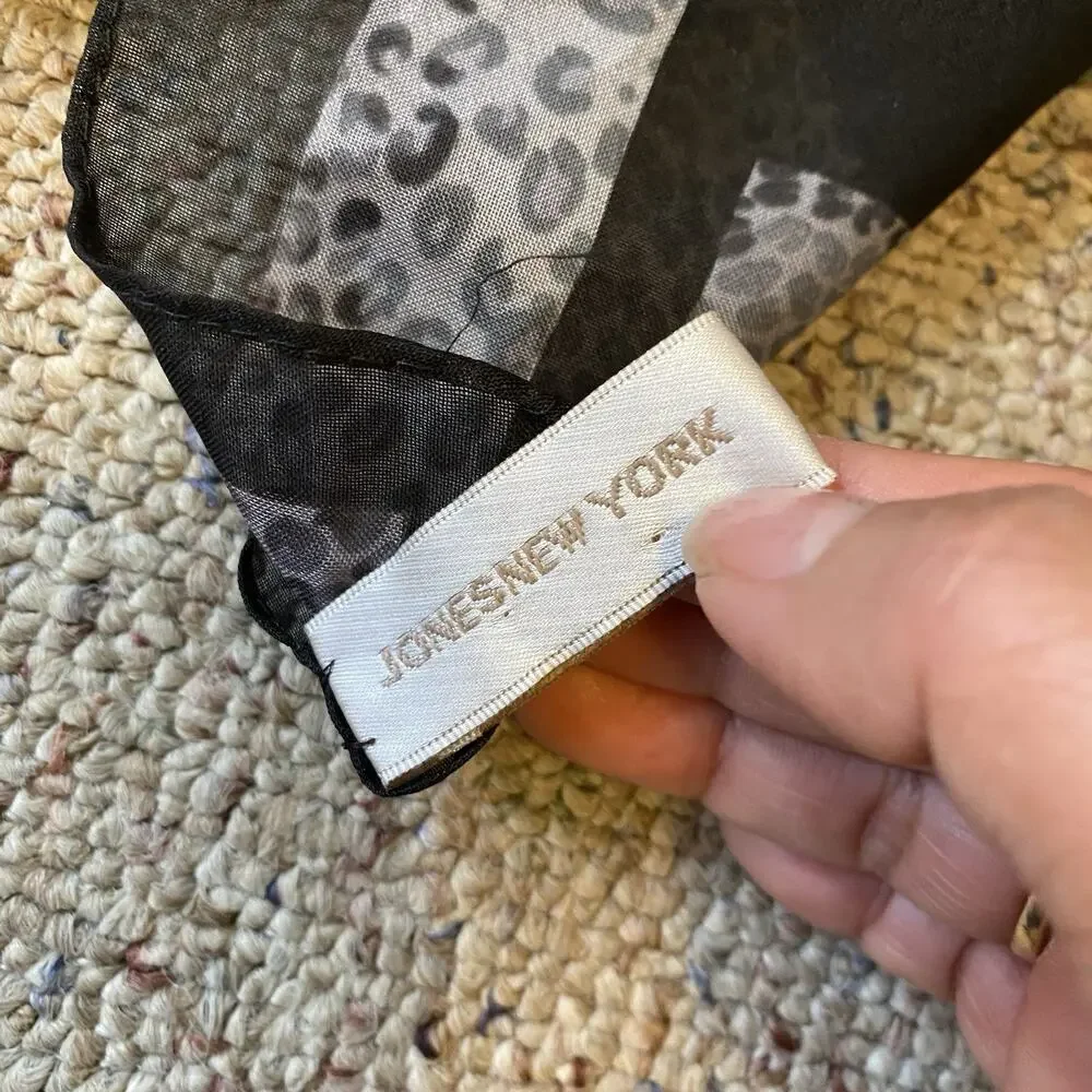 VTG JONES NEW YORK Designer Scarf Wrap 10x52” Long ScarvesiLove Feminine Gothic - Picture 4 of 5